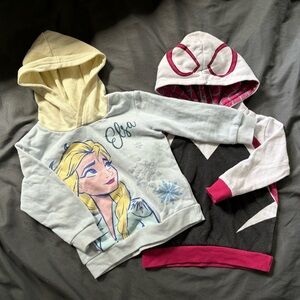 Bundle of two hoodies: Disney Elsa & Marvel Ghost-Spider
